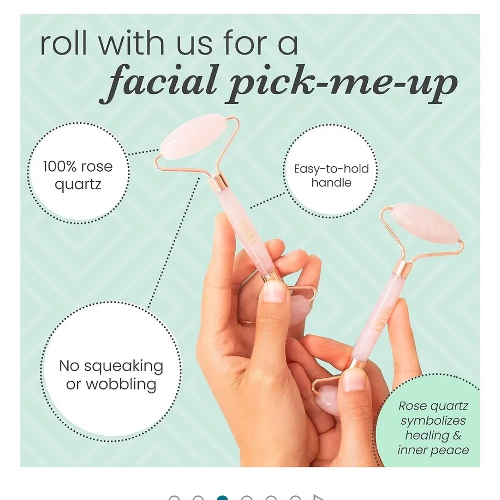 SDARA SKINCARE Rose Quartz Roller - Anti Aging Jade Roller